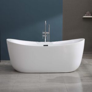 Freestanding heated whirlpool bathtub