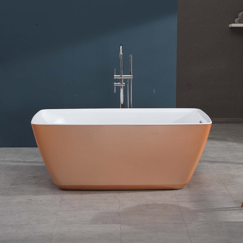 Golden Rectangular Acrylic Bathtub