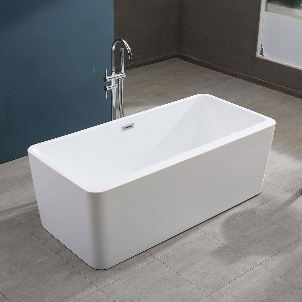 Modern Rectangular Freestanding Acrylic Bathtub