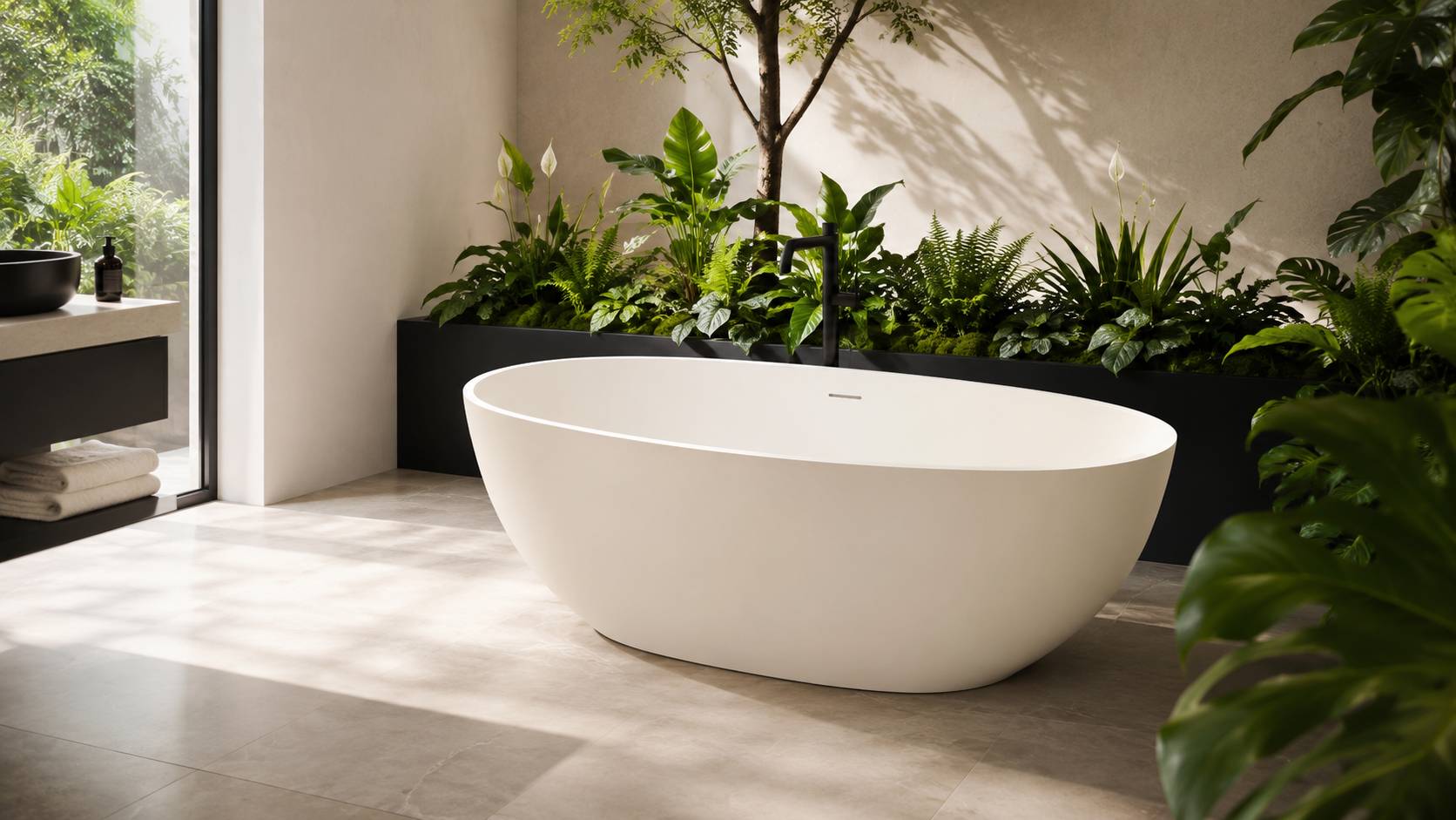 Artificial Stone Bathtub for Hotels Size and Installation check