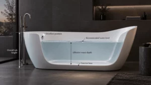 freestanding soaking tub depth